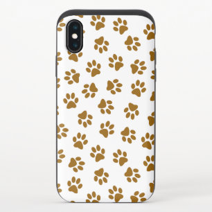 Pattern Of Paws, Dog Paws, Orange Gold Paws iPhone XS Slider Case