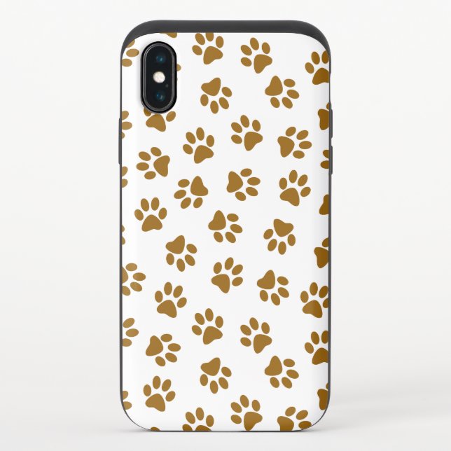 Pattern Of Paws, Dog Paws, Orange Gold Paws Uncommon iPhone Case (Back)