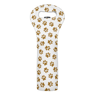 Pattern Of Paws, Dog Paws, Orange Gold Paws Wine Bag