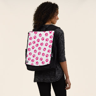 Pattern Of Paws, Dog Paws, Pink Paws Backpack