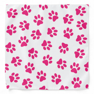 Pattern Of Paws, Dog Paws, Pink Paws Bandana