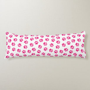Pattern Of Paws, Dog Paws, Pink Paws Body Pillow