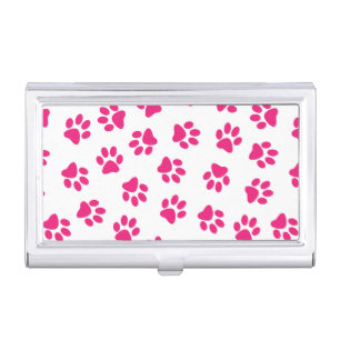 Pattern Of Paws, Dog Paws, Pink Paws Business Card Case