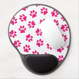 Pattern Of Paws, Dog Paws, Pink Paws Gel Mouse Pad