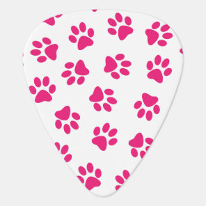 Pattern Of Paws, Dog Paws, Pink Paws Guitar Pick