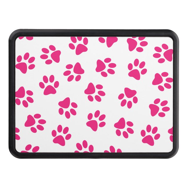 Pattern Of Paws, Dog Paws, Pink Paws Hitch Cover (Front)