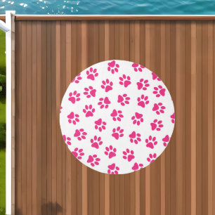 Pattern Of Paws, Dog Paws, Pink Paws Outdoor Rug
