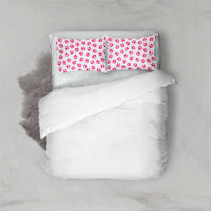Pattern Of Paws, Dog Paws, Pink Paws Pillow Case