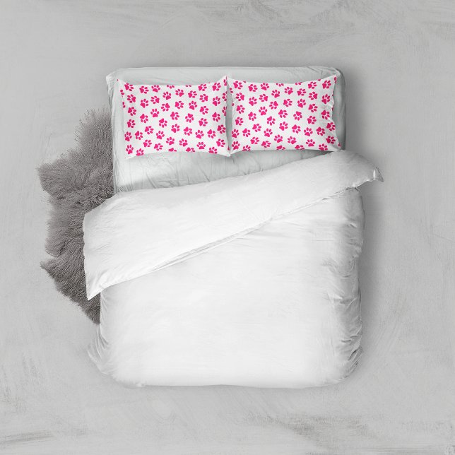 Pattern Of Paws, Dog Paws, Pink Paws Pillow Case (Creator Uploaded)
