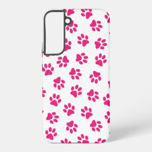 Pattern Of Paws, Dog Paws, Pink Paws Samsung Galaxy S22+ Case