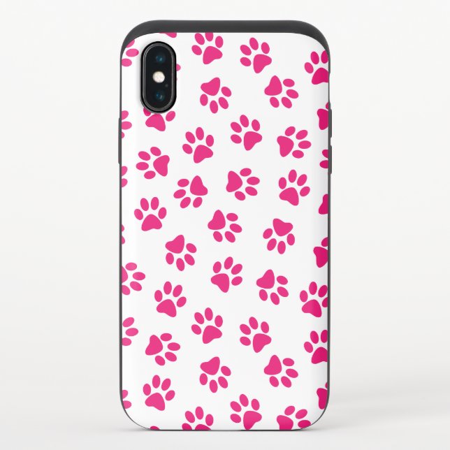 Pattern Of Paws, Dog Paws, Pink Paws Uncommon iPhone Case (Back)