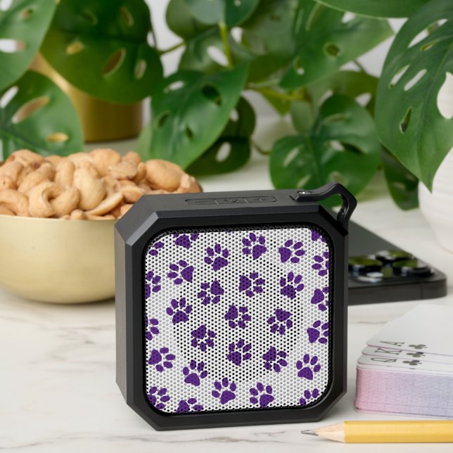 Pattern Of Paws, Dog Paws, Purple Paws Bluetooth Speaker (Insitu(Table))