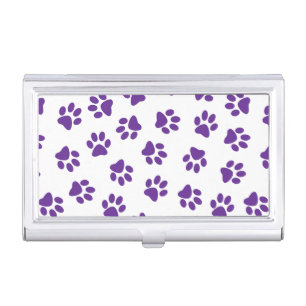 Pattern Of Paws, Dog Paws, Purple Paws Business Card Case