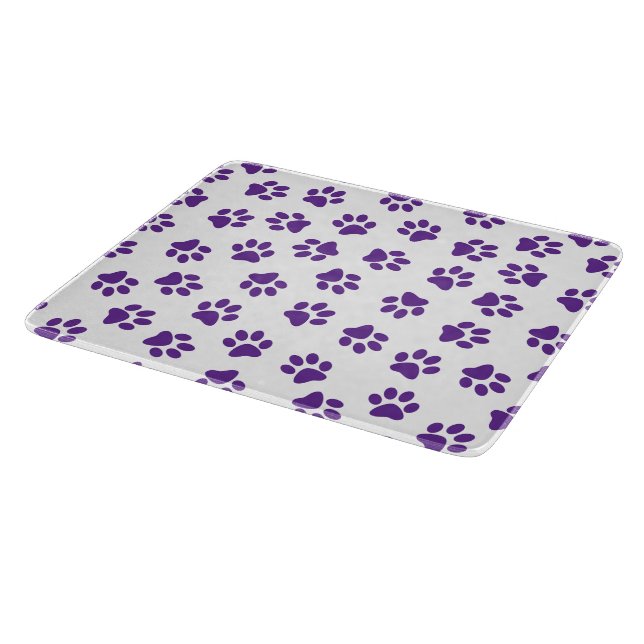Pattern Of Paws, Dog Paws, Purple Paws Cutting Board (Corner)