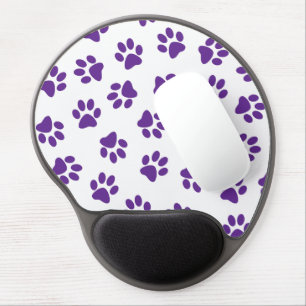 Pattern Of Paws, Dog Paws, Purple Paws Gel Mouse Pad