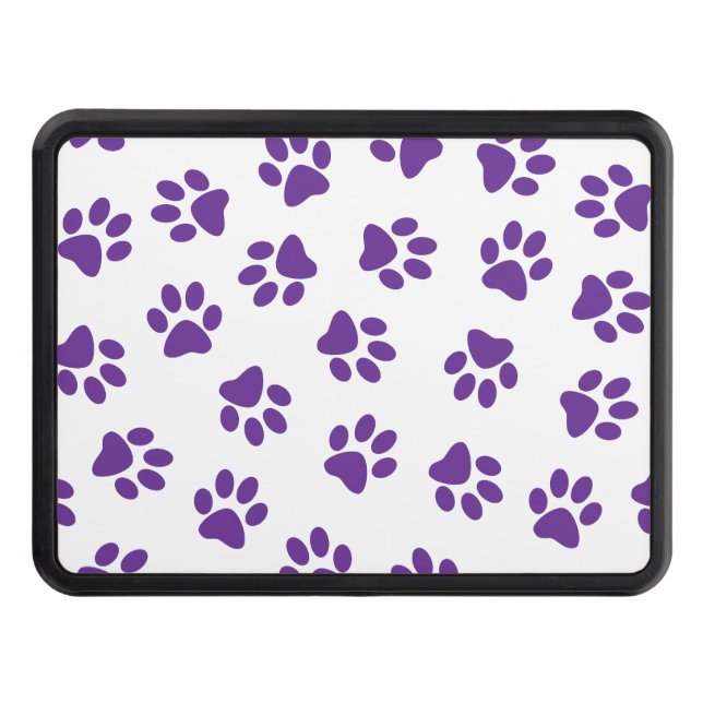 Pattern Of Paws, Dog Paws, Purple Paws Hitch Cover (Front)