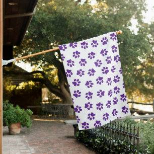 Pattern Of Paws, Dog Paws, Purple Paws House Flag