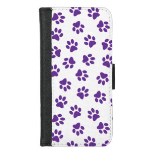 Pattern Of Paws, Dog Paws, Purple Paws iPhone 8/7 Wallet Case