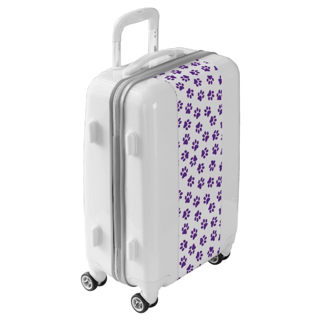 Pattern Of Paws, Dog Paws, Purple Paws Luggage (Rotated Left)