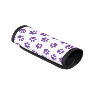 Pattern Of Paws, Dog Paws, Purple Paws Luggage Handle Wrap