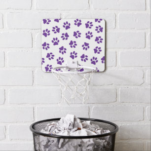Pattern Of Paws, Dog Paws, Purple Paws Mini Basketball Hoop