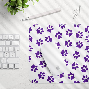 Pattern Of Paws, Dog Paws, Purple Paws Mouse Pad