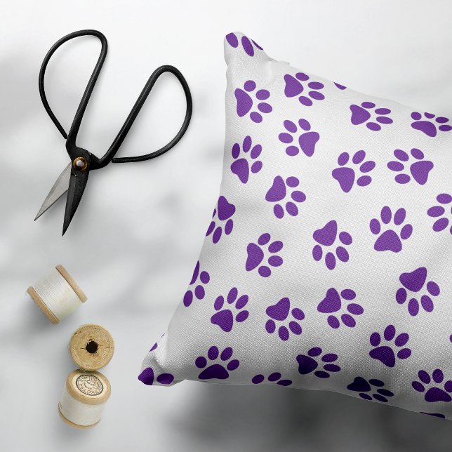 Pattern Of Paws, Dog Paws, Purple Paws Pet Bed (Creator Uploaded)