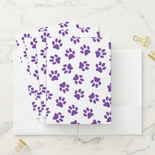 Pattern Of Paws, Dog Paws, Purple Paws Pocket Folder