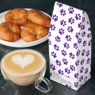 Pattern Of Paws, Dog Paws, Purple Paws Roasted Coffee