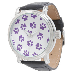 Pattern Of Paws, Dog Paws, Purple Paws Watch