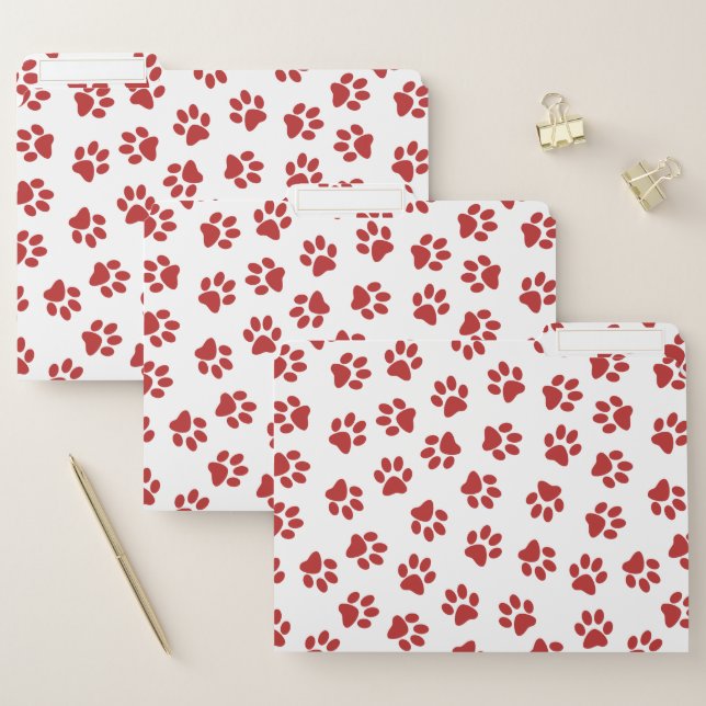 Pattern Of Paws, Dog Paws, Red Paws File Folder (Set)