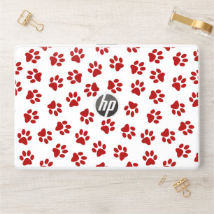 Pattern Of Paws, Dog Paws, Red Paws HP Laptop Skin