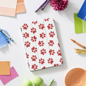 Pattern Of Paws, Dog Paws, Red Paws iPad Pro Cover