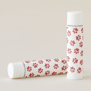 Pattern Of Paws, Dog Paws, Red Paws Lip Balm