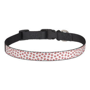 Pattern Of Paws, Dog Paws, Red Paws Pet Collar