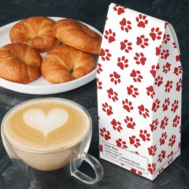 Pattern Of Paws, Dog Paws, Red Paws Roasted Coffee (Breakfast)