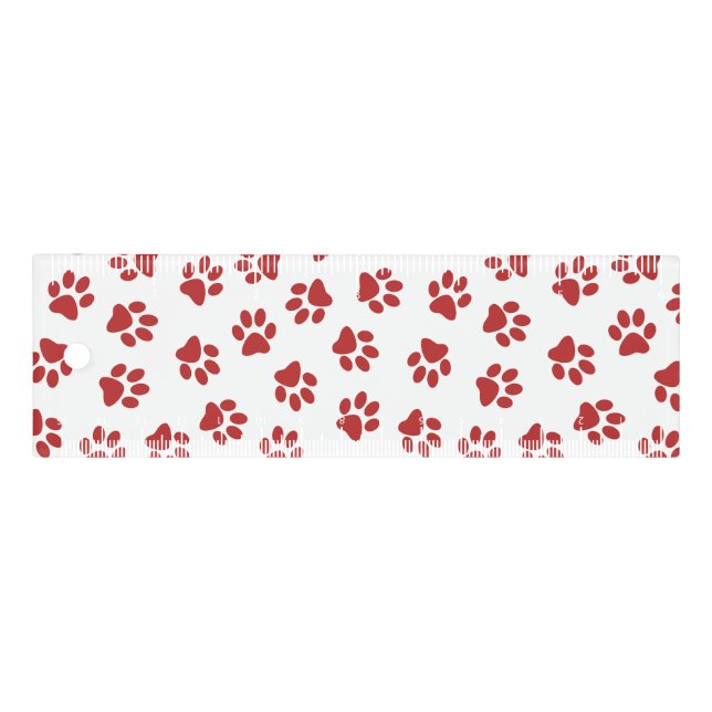 Pattern Of Paws, Dog Paws, Red Paws Ruler