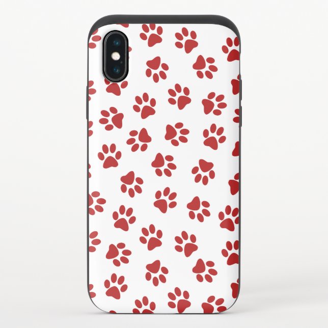 Pattern Of Paws, Dog Paws, Red Paws Uncommon iPhone Case (Back)