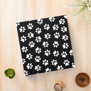 Pattern Of Paws, Dog Paws, White Paws 3 Ring Binder