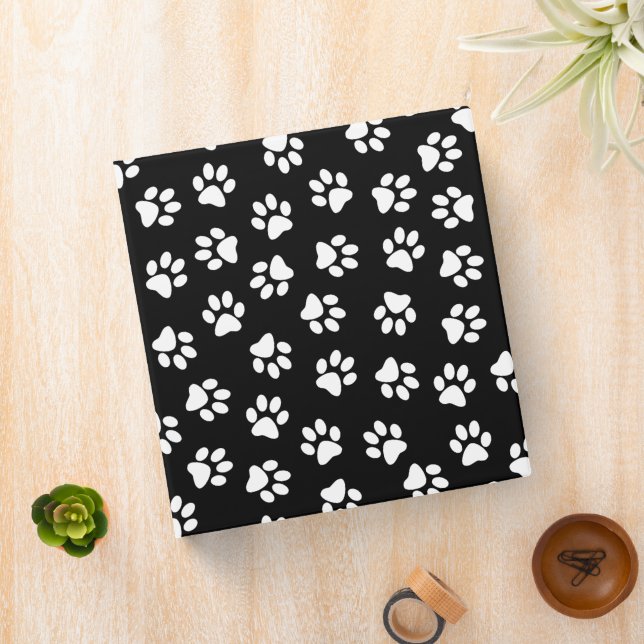 Pattern Of Paws, Dog Paws, White Paws 3 Ring Binder (In Situ)