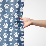 Pattern Of Paws, Dog Paws, White Paws, Blue Hearts Scarf<br><div class="desc">Cute,  fun and adorable pattern with white paws and blue hearts. Modern and trendy gift,  perfect for the dog lover in your life.</div>