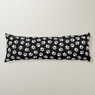 Pattern Of Paws, Dog Paws, White Paws Body Pillow