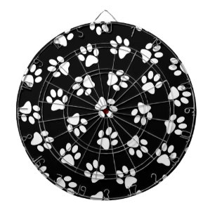 Pattern Of Paws, Dog Paws, White Paws Dart Board