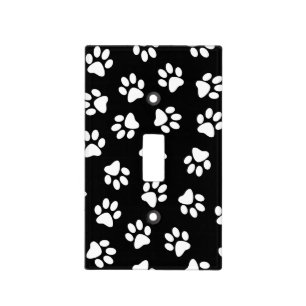 Pattern Of Paws, Dog Paws, White Paws Light Switch Cover