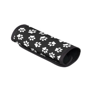 Pattern Of Paws, Dog Paws, White Paws Luggage Handle Wrap
