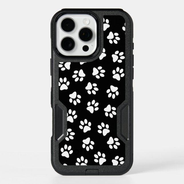 Pattern Of Paws, Dog Paws, White Paws Otterbox iPhone Case (Back)