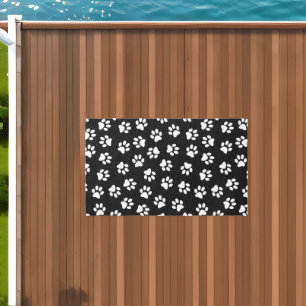 Pattern Of Paws, Dog Paws, White Paws Outdoor Rug