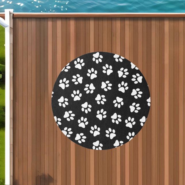 Pattern Of Paws, Dog Paws, White Paws Outdoor Rug (Insitu (Outdoor 1))