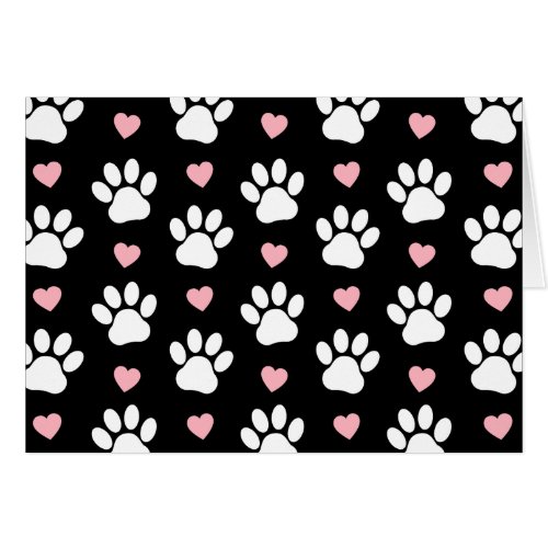 Pattern Of Paws Dog Paws White Paws Pink Hearts