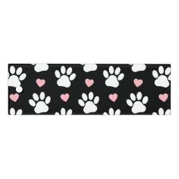 Pattern Of Paws, Dog Paws, White Paws, Pink Hearts Ruler